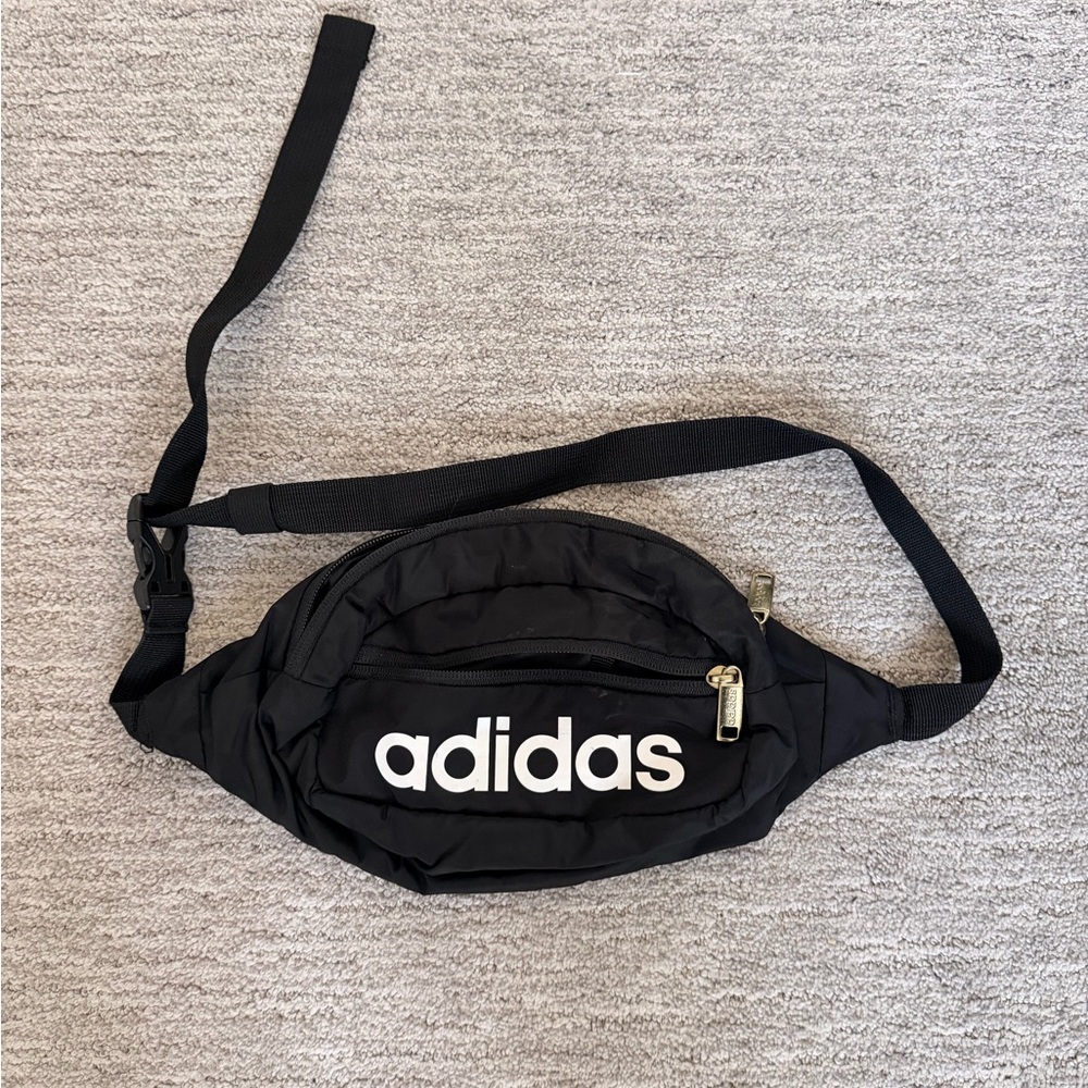 Adidas Black and White Waist/crossbody Bag